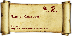 Migra Rusztem névjegykártya